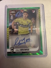 2025 Topps Chrome MLS Cole Mrowka Green Wave Refractor Autograph /99 RC