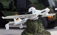 EMT LUNA-X 2000 UAV Mahogany Desktop Wood Airplane New Model Small Scale 1/18