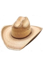 Western Express Palm Straw Western Cattleman Hat - Small