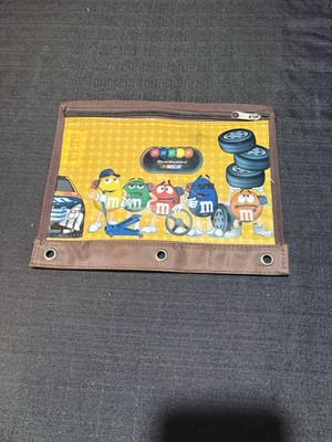 Nascar Pencil Pouch / Case M&M Brown Yellow Collectibles Rare Retired