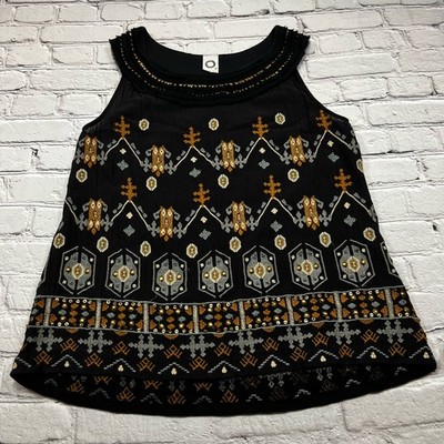 Anthro Akemi + Kin black sleeveless tank top embroidered sequins size M A535