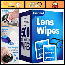Pre-Moistened Eyeglass Lens Cleaning Wipes - 500 Individually Wrapped, Scratch-F