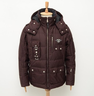 Men's Bogner Ski Down Puffer Hooded Brown Quilted Jacket Parka Size L,52,US 42