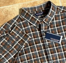 NEW Roundtree  Yorke Portuguese Flannel LS Plaid Button Down Men  s 3XB Shirt