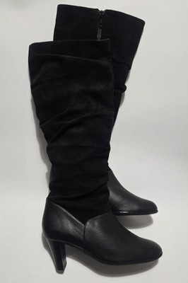 Van Dal bequeme Stiefel Absatz UK Größe 5 schwarz Leder Wildleder stilvoll bequem