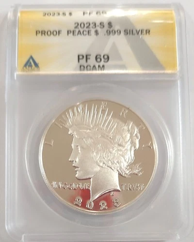 2023-S Peace Dollar ANACS PF69 Deep Cameo Mirror Finish with OGP & COA