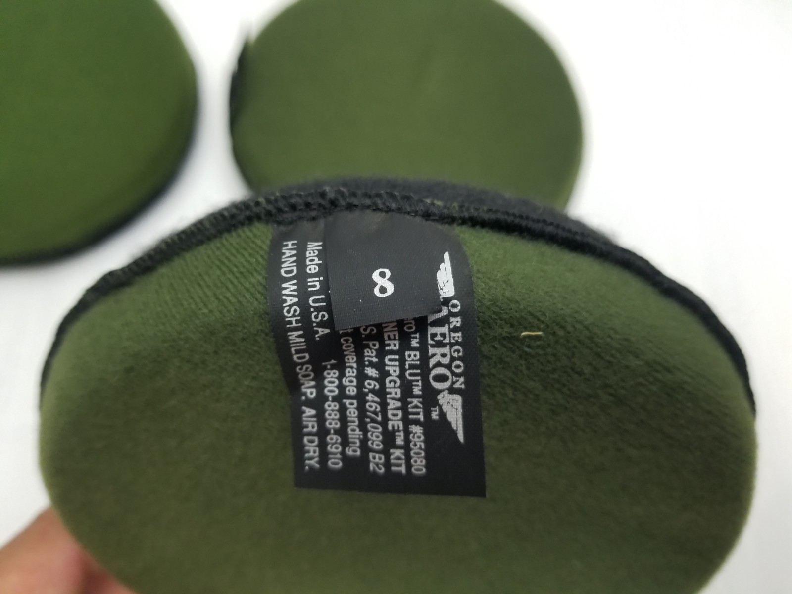 QTY (4) US Military Oregon Aero Helmet Pads - Green / Black Size 8 - USED