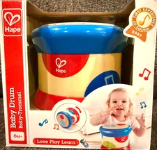 Hape Baby Drum Colorful Rolling Musical Instrument Toy Motor Skills and Rhythm