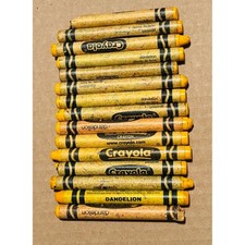 Vintage Crayola Retired Dandelion Yellow Crayons Lot of 15 RoseArt Bulk