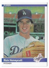 1984 Fleer Baseball Rick Honeycutt Card #101 Los Angeles Dodgers