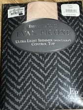 2 Pairs EVAN PICONE Shimmer Pink Pearl CONTROL TOP PANTYHOSE Long 125-170lbs
