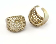 Ring Adjustable Ring Raw brass 19mm 9US inner size - Adjustable  Dome
