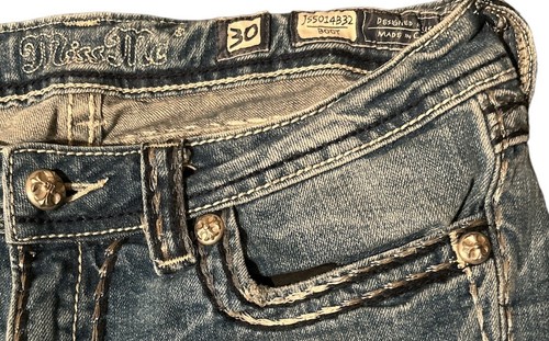 Miss Me Jeans Womens Sz 30 Boot Cut Saddle Stitch Blue Denim JS5014B32 - Picture 7 of 7