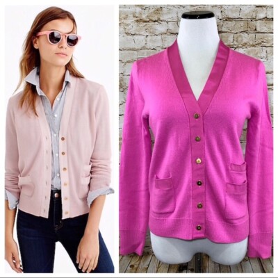 Bold Pink Merino Wool Harlow Cardigan S fits XS