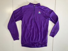 Vtg 90s CANARI Purple USA-MADE SOFTEC CYCLING JERSEY Bike Gym Shirt Sz Adult XS