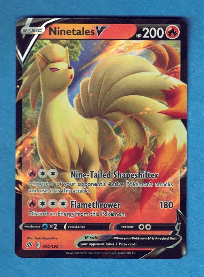 Pokemon Sword And Shield: Rebel Clash 026/192 Ninetales V Rare NM