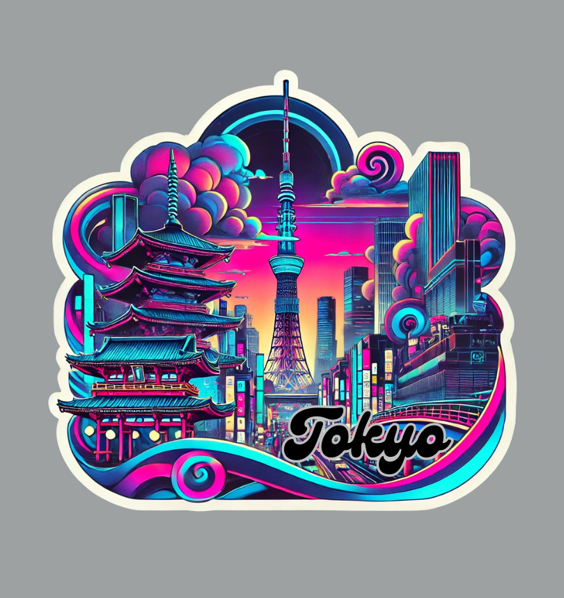 Tokyo Japan Skyline Souvenir Fridge Magnet  
