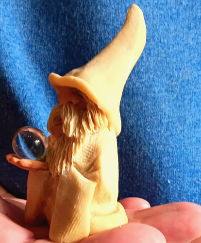 WIZARD WHITE WIZARD Clay Sculpture Magical from Excalibur 3.25×1 5/8x 1.25”Pre-O - Picture 5 of 12