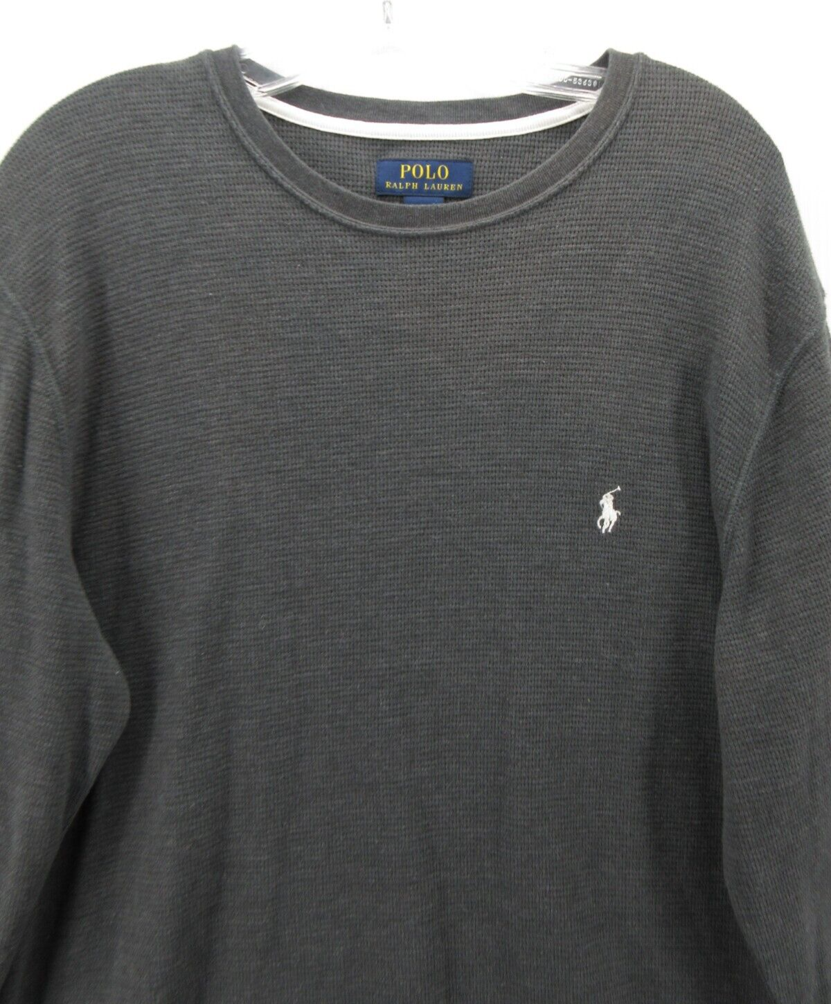 Polo Ralph Lauren uomo grande grigia pigiama maglietta termica bianca pony waffle