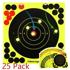 25Pack 8in Shooting Targets Self Adhesive Splatter Paper Reactive Practice Range