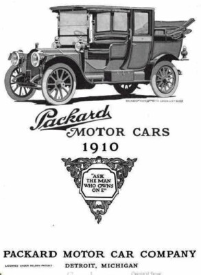 PACKARD MOTOR CARS 1910 ADVERTISING car magazine ad Vintage photo