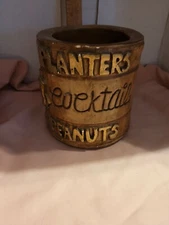 VINTAGE COLLECTIBLE PLANTERS COCKTAIL PEANUTS SERVER, DISH CHALKWARE 5.5X5IN