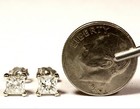 GIA certified 14k white gold 1.03ct I2 I princess diamond stud earrings natural — photo 3