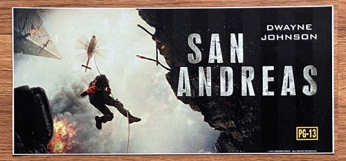 🌟 San Andreas (2015) - Dwayne Johnson - Movie Theater Mylar / Poster - 6x13