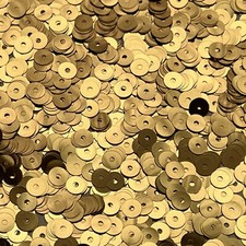 5mm Flat Sequins Deep Gold Shiny Metallic Medium Hole Made in USA