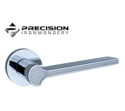 PRECISION IRONMONGERY Manijas de puerta internas inspiradas en Art Deco acabado cromado pulido rosa