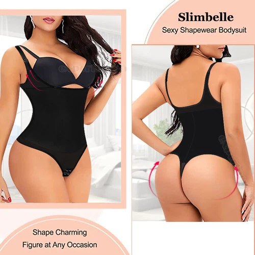 Fajas Colombianas Reductoras Levanta Cola Post-Surgery Slimmer Thong Body Shaper - Picture 9 of 27