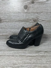 Sofft Alcina Comfort Black Leather Stacked Heel Booties Witch Gothic Size 9.5