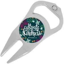 Cultivate Kindness Proverbs Golf Ball Marker Divot Repair Tool Bottle Opener