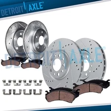 Front Rear Drilled Disc Rotors Ceramic Brake Pads Kit for 2017 2018 Chevy Malibu