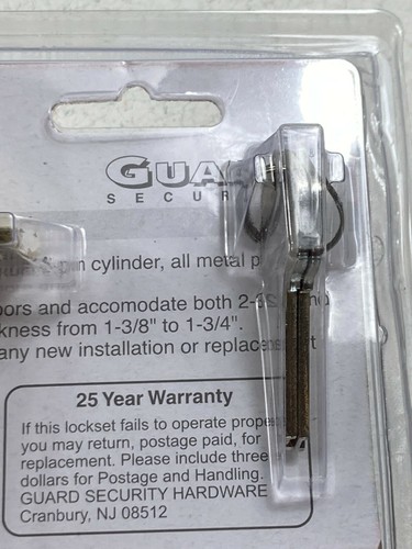 Guard Security 1990 Polished Brass Tubular Door Lock Entry Set. Fits most Doors! - Picture 4 of 5
