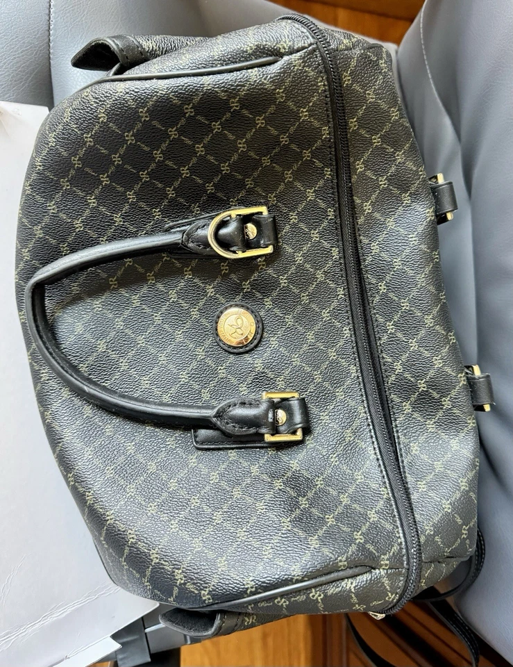 Rioni Aristo (Dark Brown-Blk- Boston large bag HANDBAG ITALIAN MONOGRAM - Image 3 of 4