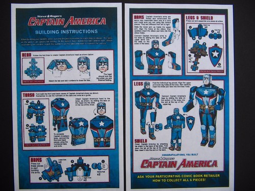 Build Your Own * Captain America * 6 sheets + 2 instruction sheets Marvel Comics - Picture 2 of 2