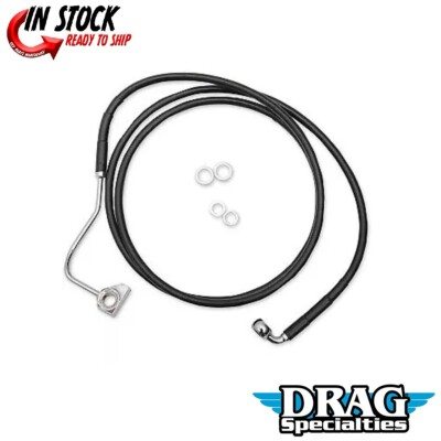 #ad Drag Specialties 1741 4508 Extended Length Black Vinyl Brake Line Kit 8quot; $87.67