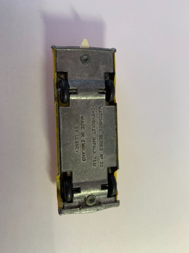 Matchbox Lesney #20 Chevrolet Impala Taxi Yellow - Afbeelding 8 van 8