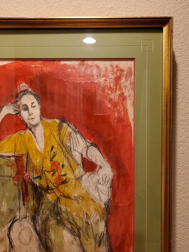 Vintage MCM Bernard Zalusky Painting Female Woman Portrait Expressionism - Picture 9 of 12