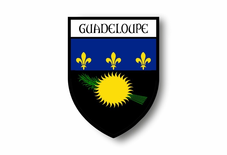 Porte-Clés Acier Goutte Drapeau Guadeloupe Gwada Emblème Soleil Canne à