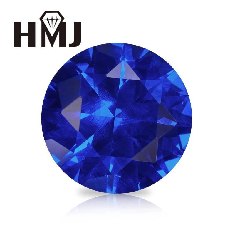 3mm~12mm 10pcs Blue Round Cut Synthetic Spinel Stone Loose Gemstone wholesale - Image 3 of 4