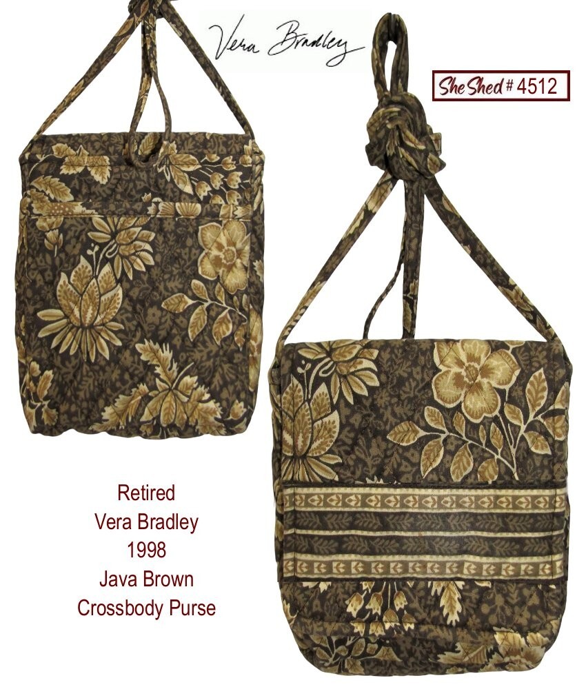 Vera Bradley 1998 Java Brown Crossbody Purse Bag … - image 1