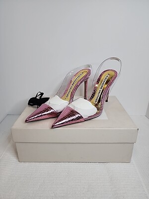 Alexandre Vauthier Slingback Pumps Transparent/ Pink Raquel 105 Vinile