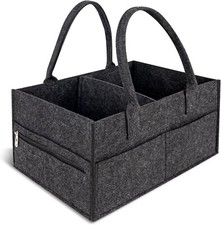 Black Regular Diaper Caddy 13"D x 9"W x 7"H Portable Versatile Storage Basket