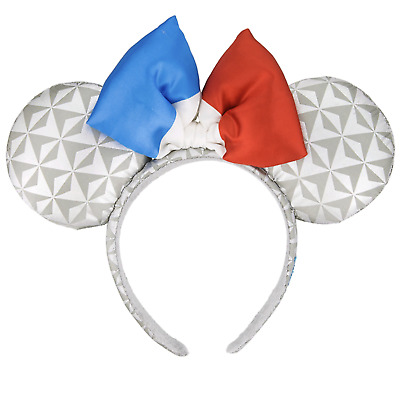 Disney Parks Minnie Mouse Ears Bow Headband Germany Epcot Flag World Showcase