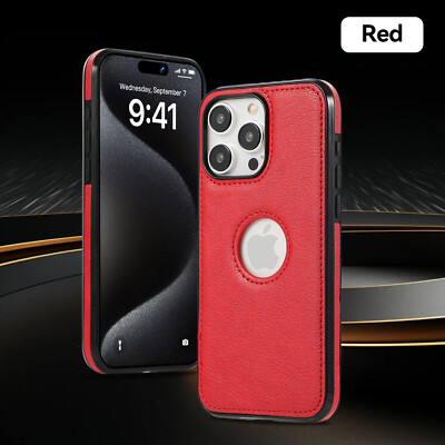 For Apple iPhone 16 Pro Max 15 14 13 Mini 12 11 XR Case Leather Shockproof Cover