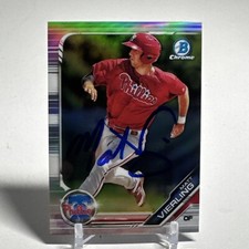 Matt Vierling 2019 Bowman Chrome Refractor #BDC-181 Detroit Tigers SIGNED