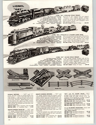 1959 PAPER AD PG Lionel Toy Electric Train Sets 027 Steam Freight Twin  Diesel