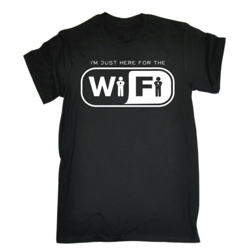 Just Here For The Wifi T-SHIRT Internet Nerd Geek Tee Top Funny birthday gift - Picture 1 of 9